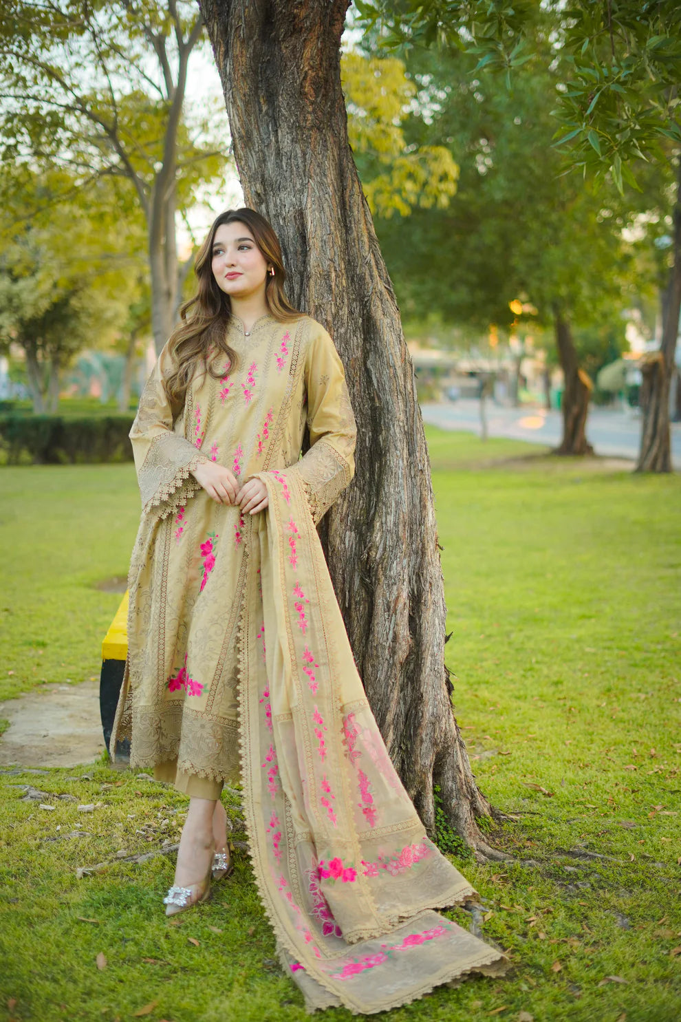 ANEELA Skin Formal Cotton and Organza (AY0001)